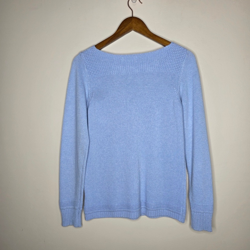 Benedetta B Merino Wool Cashmere Blend Sweater Womens Medium Blue Made in Italy - Picture 6 of 11